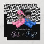 Elegant Zebra Baby Gender Reveal Shower Invitation (Front/Back)