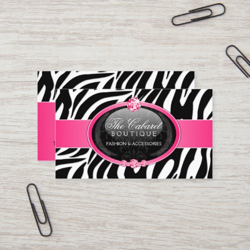 Elegant Zebra Fashion Jewelry Business Card