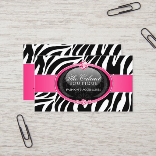 Customizable Elegant Zebra Fashion Jewelry Business Cards