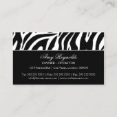 Elegant Zebra Fashion Jewelry Business Card (Back)