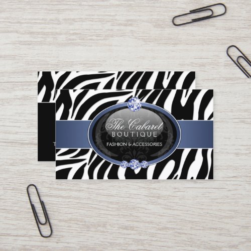 Elegant Zebra Fashion Jewelry Business Cards