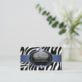 Elegant Zebra Fashion Jewelry Business Card (Standing Front)