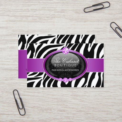 Customizable Elegant Zebra Fashion Jewelry Business Cards