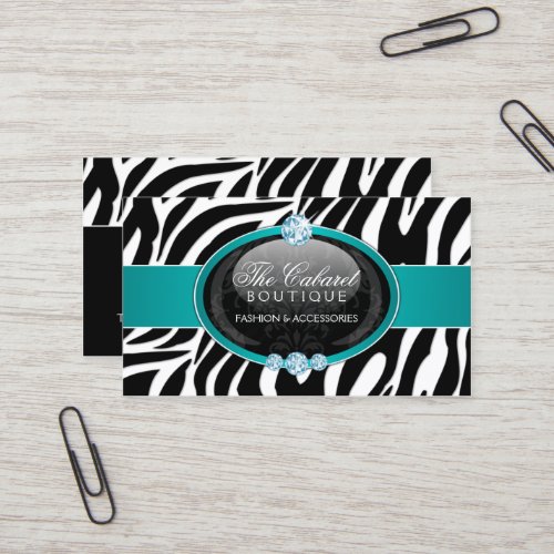 Elegant Zebra Fashion Jewelry Business Cards