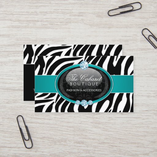 Customizable Elegant Zebra Fashion Jewelry Business Cards