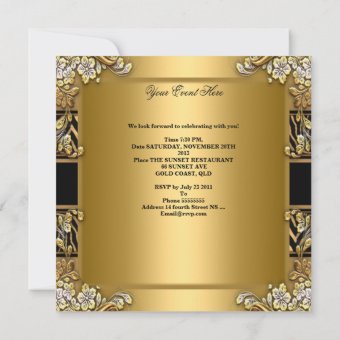 Elegant Zebra Gold Leopard 50th Birthday Party Invitation | Zazzle