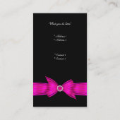 Elegant Zebra Leopard Black Hot pink Business Card (Back)