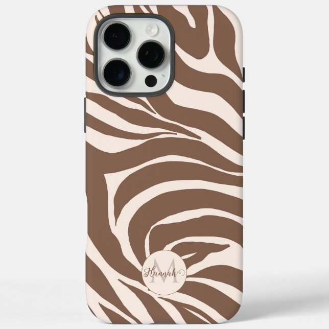 Elegant Zebra Mocha Pattern Case-Mate iPhone Case (Back)