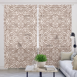 Elegant Zebra Mocha Pattern Sheer Curtains