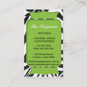 Elegant Zebra Pattern Business Card