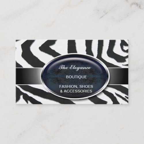 Elegant Zebra Pattern Business Card Template