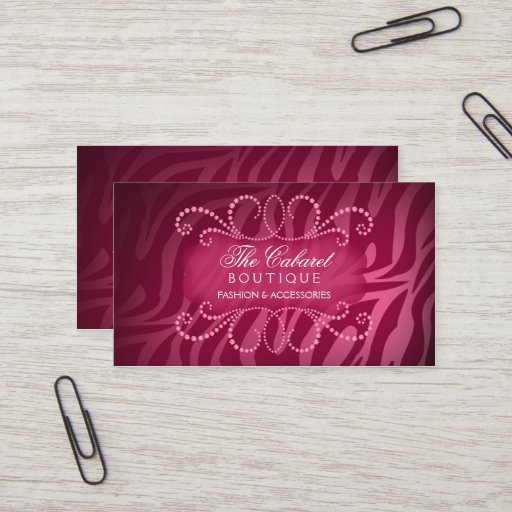 Customizable Elegant Zebra Print and Jewel Swirl Business Cards