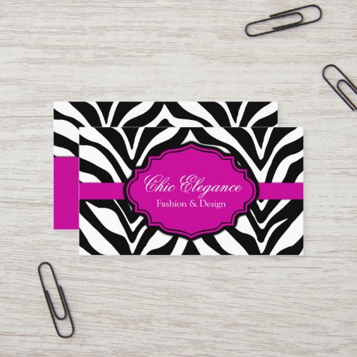 Elegant Zebra Print Business Cards