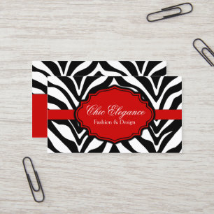 Elegant Zebra Print Business Card