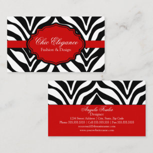 Elegant Zebra Print Business Card