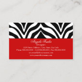 Elegant Zebra Print Business Card (Back)
