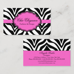 Elegant Zebra Print Business Card