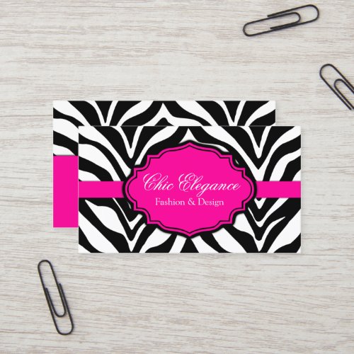 Elegant Zebra Print Business Cards