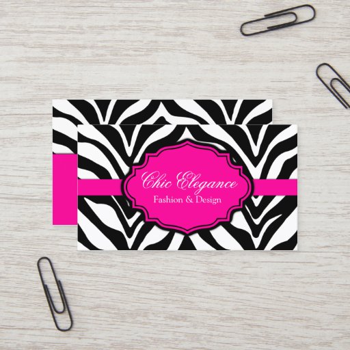 Customizable Elegant Zebra Print Business Cards