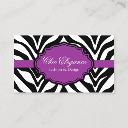 Customizable Elegant Zebra Print Business Cards
