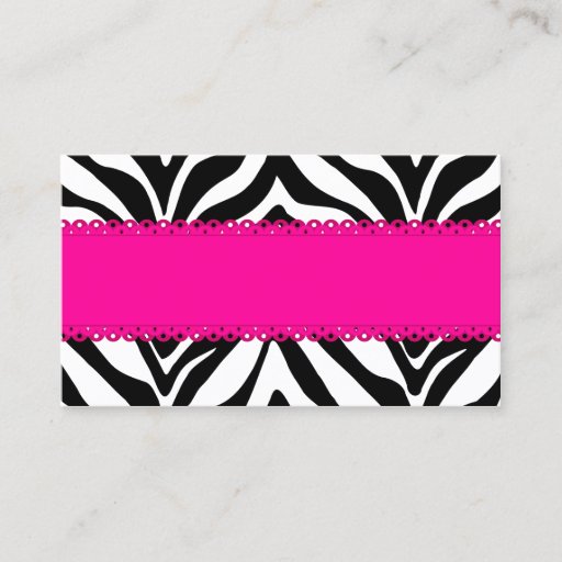 Customizable Elegant Zebra Print Custom Pink Place Cards Business Card Template