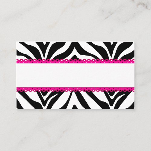 Elegant Zebra Print Custom Place Cards Business Card Templates