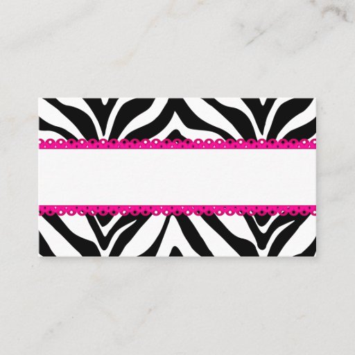 Customizable Elegant Zebra Print Custom Place Cards Business Card Templates