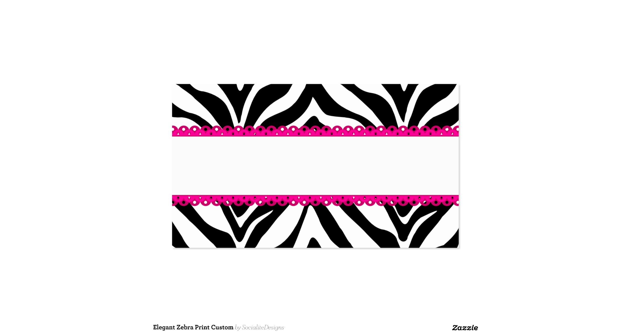 Elegant Zebra Print Custom Place Cards Double-Sided Standard Business ...