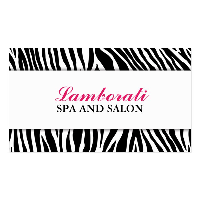 Elegant Zebra Print Fashion Hair Stylist Salon Spa Business Card