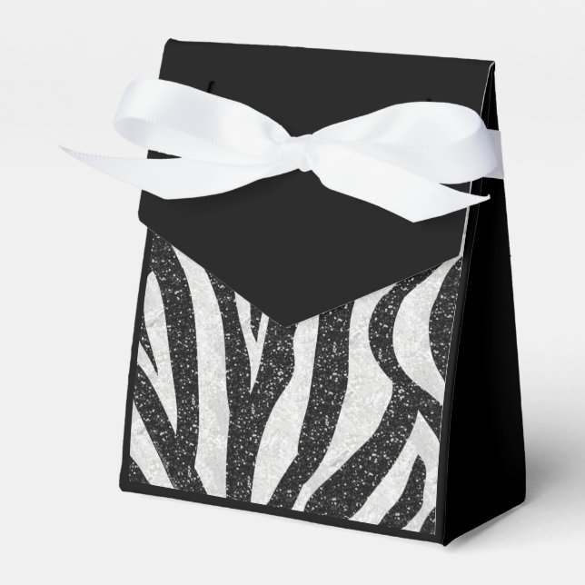 Elegant Zebra Print Favor Box (Front Side)