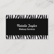 Elegant Zebra Print Makeup Artist Business Cards