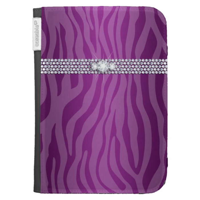 Elegant Zebra Purple Jewelry Kindle Case