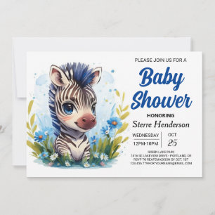 Elegant Zebra Safari Surprise Baby Shower Invitation