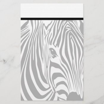 Elegant Zebra Stationery With Letterhead by Boobins at Zazzle