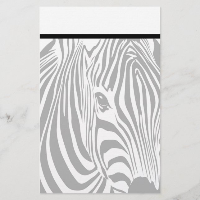 Elegant Zebra Stationery with Letterhead (Front)
