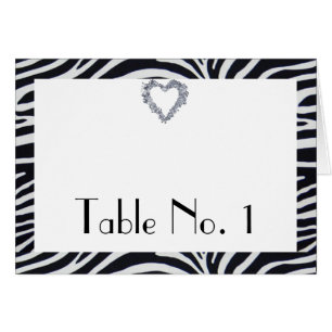 Elegant Zebra Stripe Table Number