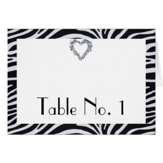 Elegant Zebra Stripe Table Number