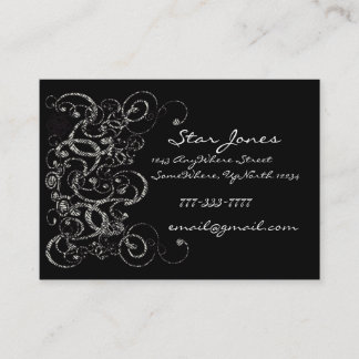 Elegant Zebra Swirl Business Card -