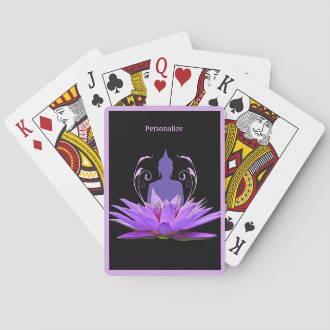 Elegant Zen Buddha Yoga Meditation Personalized Poker Cards (Back)