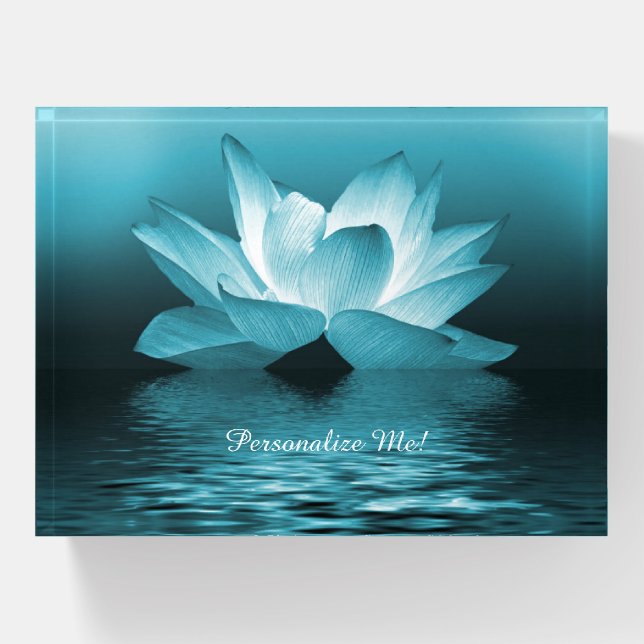 Elegant Zen Lotus Flower Yoga Home Office Desk Paperweight (Front)
