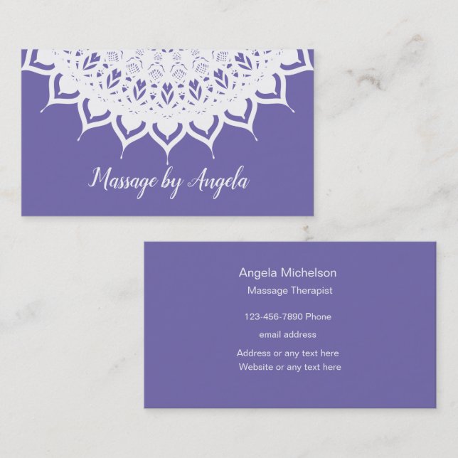 Elegant Zen Massage Two Side Business Cards (Front/Back)