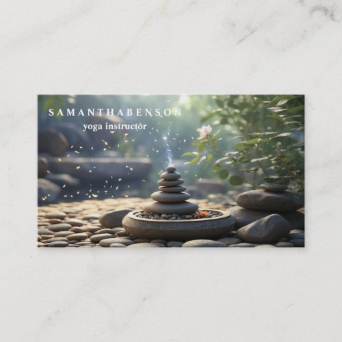 Elegant Zen Yoga Healing Health Business Card