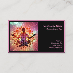 Elegant Zen Yoga Lotus Meditation Chakra Mandala Business Card