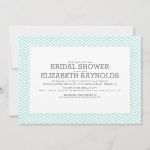 Elegant Zigzag Bridal Shower Invitations