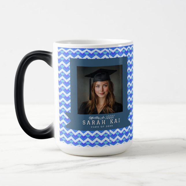 Elegant Zigzag Pattern Graduation Party Color Morph Mug (Left)