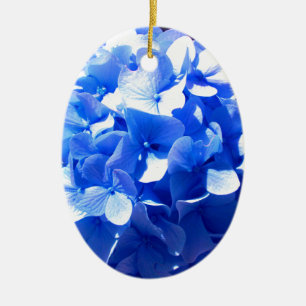 ElegantCobalt blue floral elegant hydrangeas  Ceramic Ornament