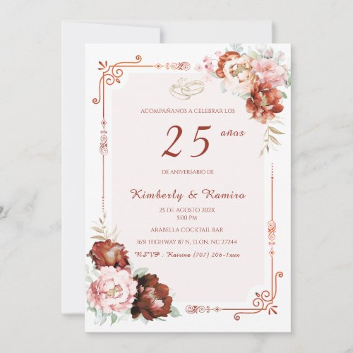 Elegante 50 Aniversario de Boda Invitation