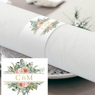 Elegante Boho Pastel Eucalyptus  Napkin Bands