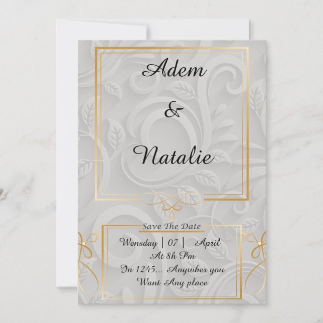 élégante carte d'invitation   invitation (Front)