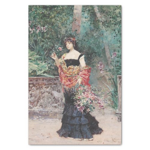 Elegante Dame in Park by Ludovico Marchetti Tissue Paper